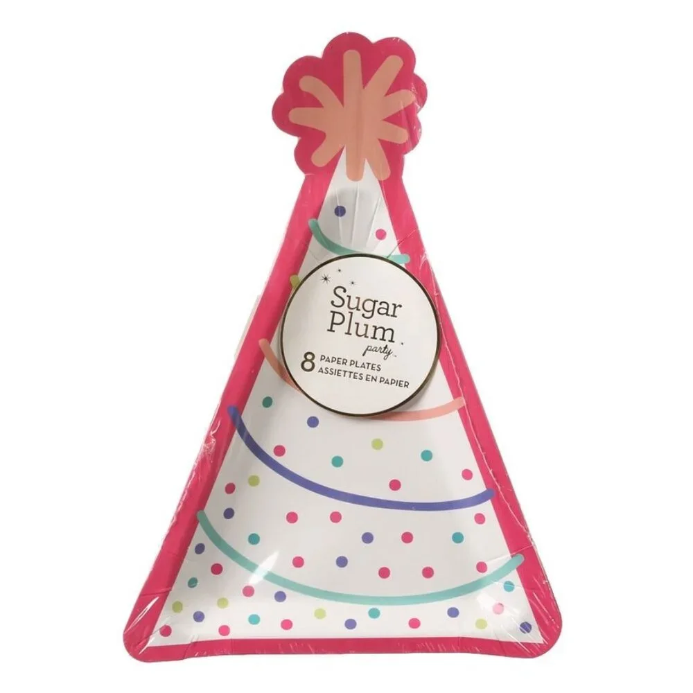 Birthday Hat Party Plates 2 Pack / 16 NEW Style: BDAYHT276B Sophistiplate